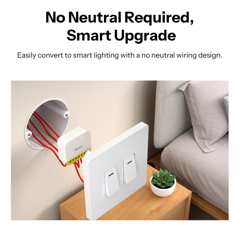 SONOFF Zigbee Smart Light Switch, MINI Dual-Channel Control, No Neutral Required