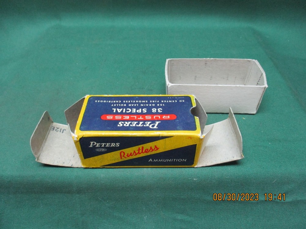 Vintage PETERS Rustless 38 Special Cal. 158 Gr., Ammo Box, (EMPTY)