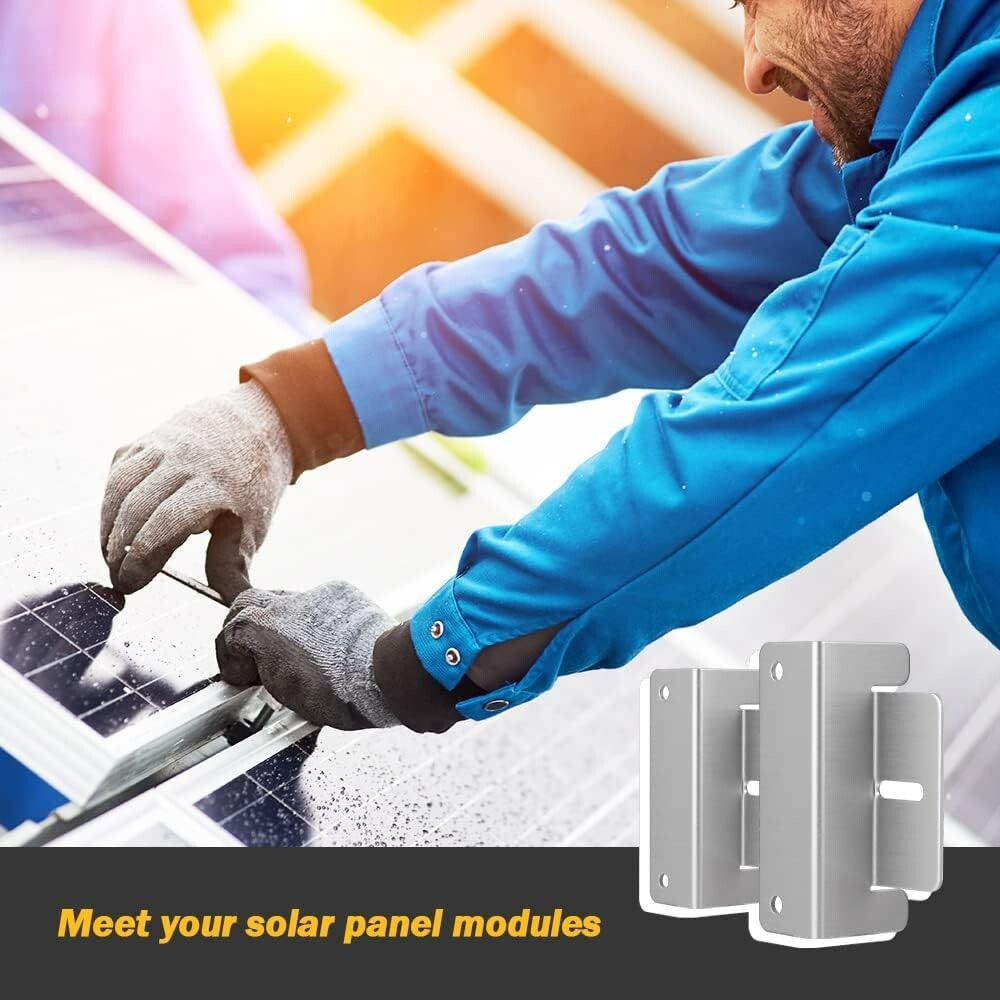 Lightweight Anodized Solar Panel Z Brackets - 16 Units for Off-Grid Applications