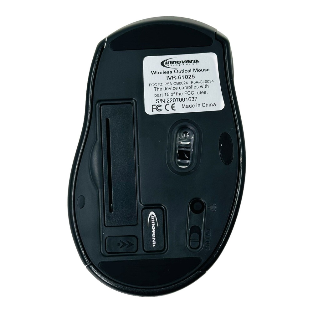 Innovera Wireless Mouse Optical Mouse USB-A Receiver Black Computer Mouse
