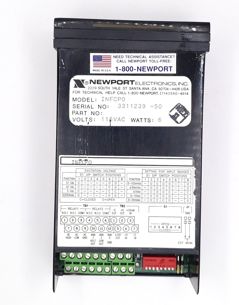 Newport INFCPO 115vacs 6 watts Process Panel Meter