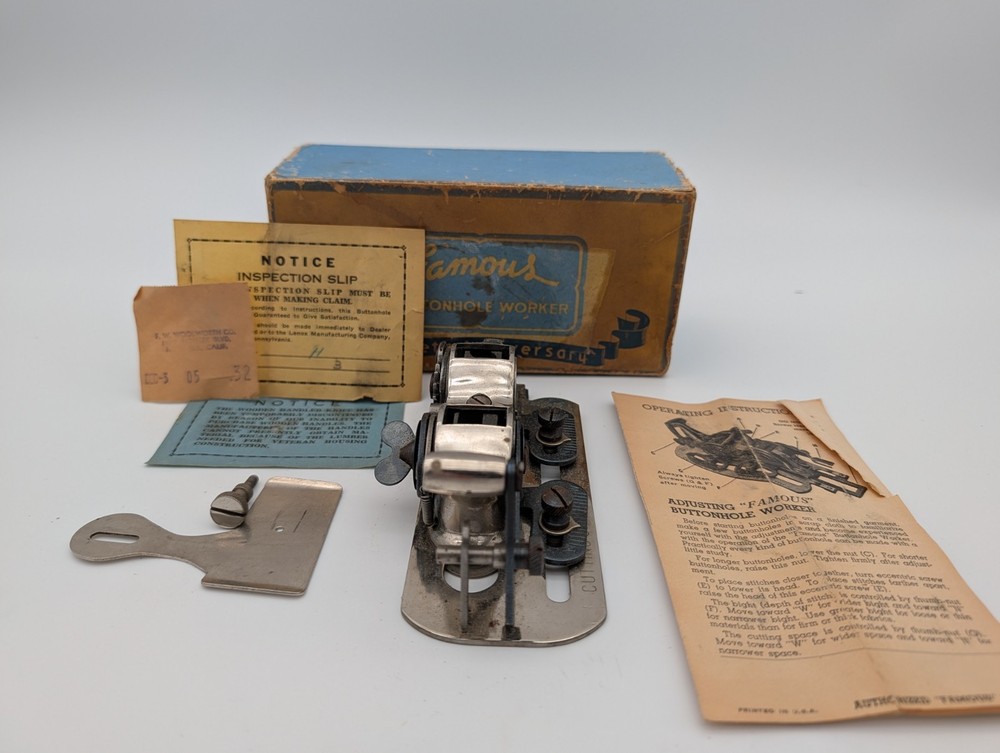 Vintage Famous Buttonhole Worker Machine Attachment - ?Model C? - Singer Machine