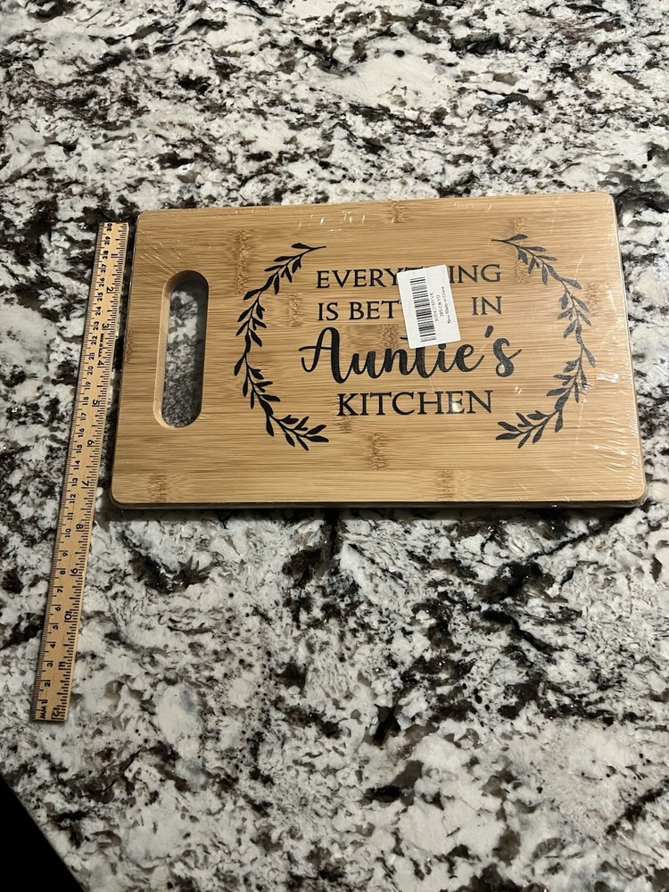 "Everything is Better in Auntie's Kitchen" Cutting Board - New/Sealed