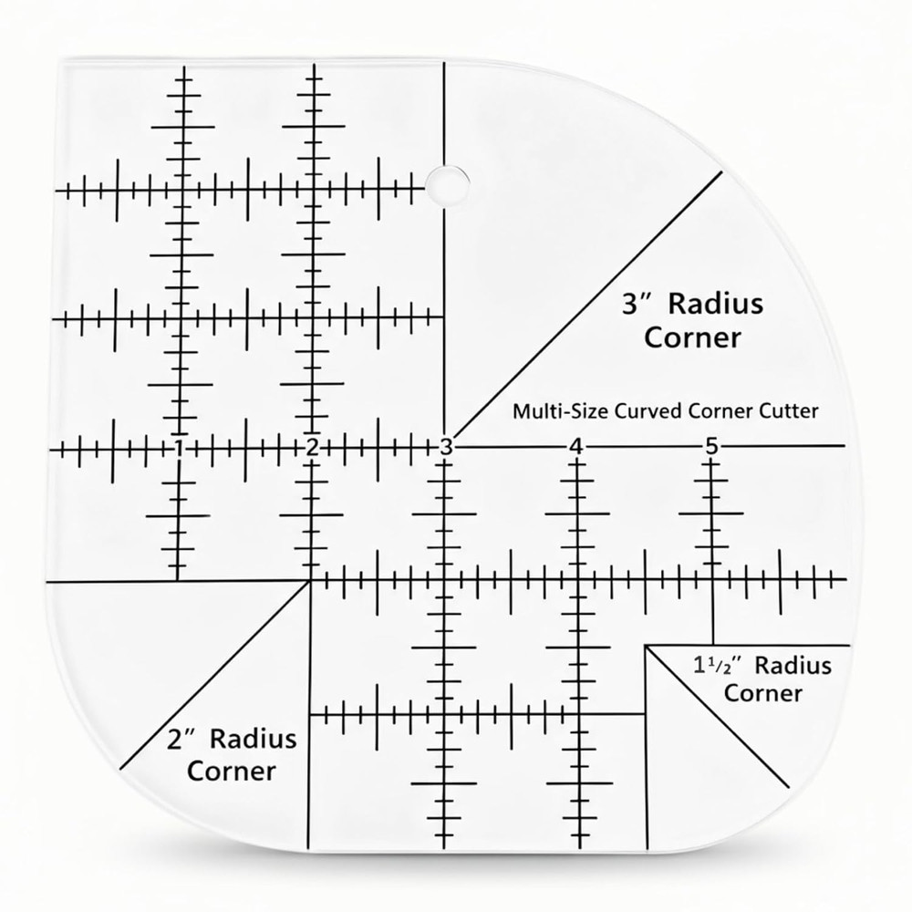 Curved Corner Cutter Quilting Ruler, Acrylic Patchwork Quilting Templates Tools,