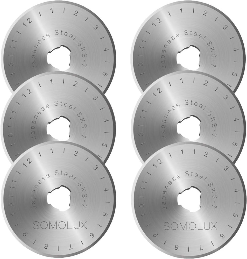 Versatile 45mm Rotary Cutter Blades - 6 Pack for DIY, Art & Sewing Projects