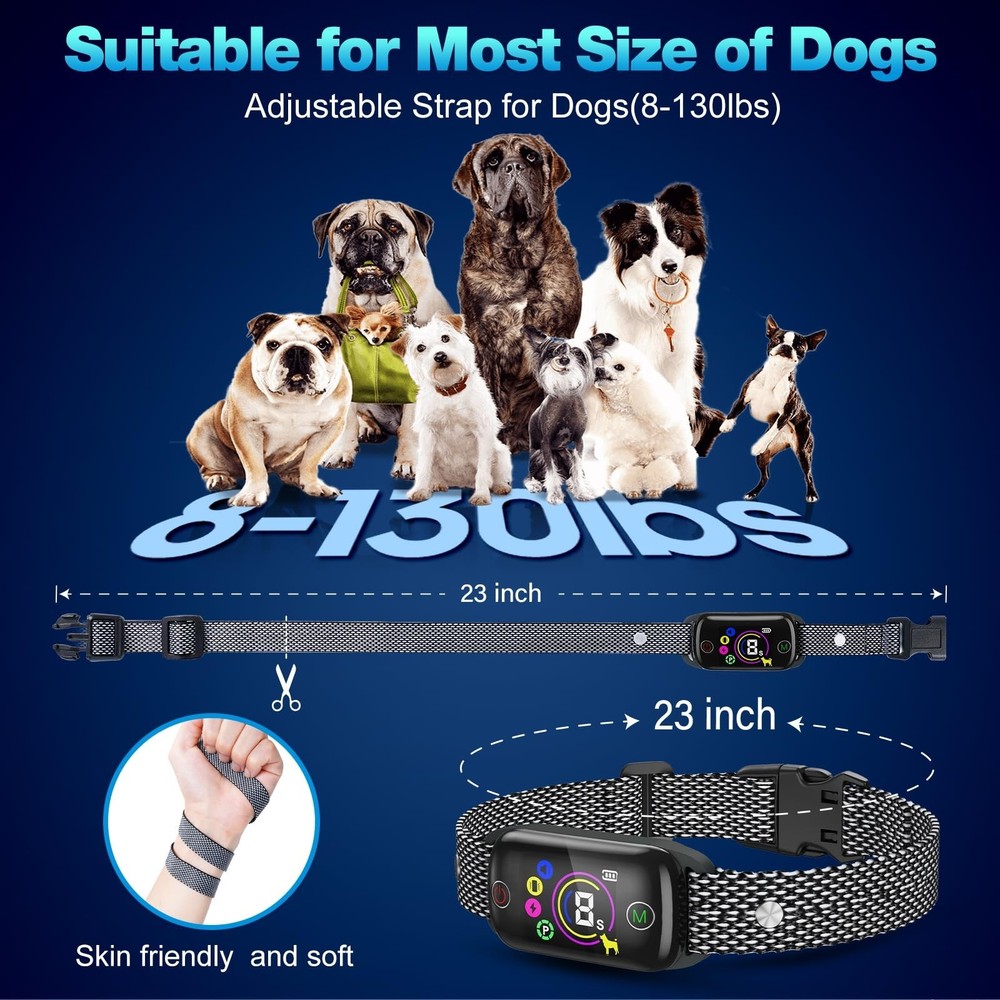 Dog Bark Collar 2 Pack - Smart Bark Collar with 4 Training Modes, Rechargeabl...