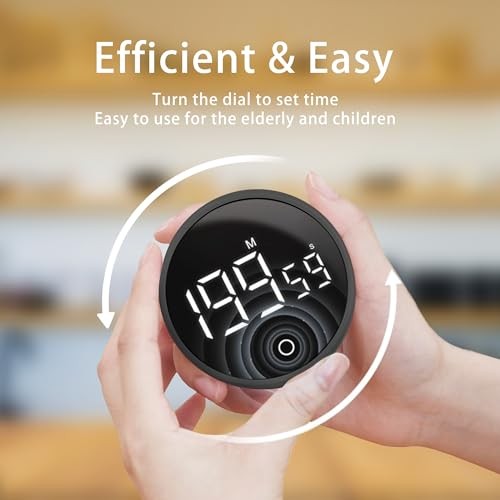 Digital Kitchen Timers, Visual timers Magnetic Countdown Countup Smart Black