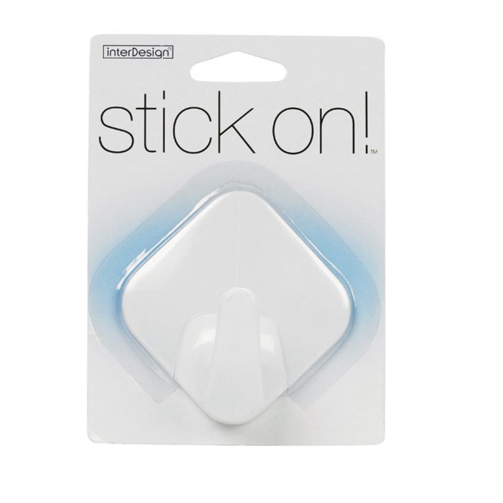 InterDesign 16001 White Self Adhesive Diamond Shaped Hook