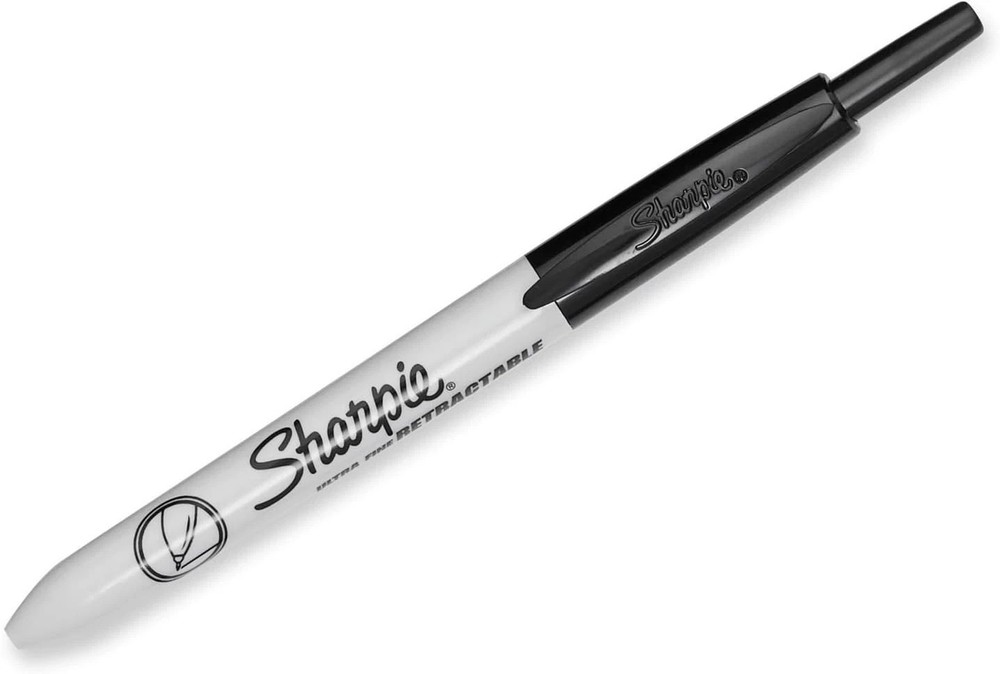 Sharpie Retractable Permanent Markers, Ultra Fine Point, Black, 3 Count