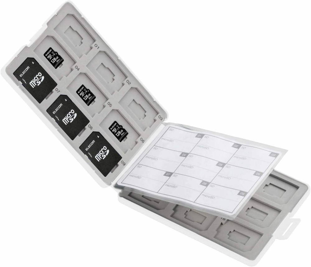 ELECOM Memory Case for 18 SD Cards and 18 microSD Cards Shock