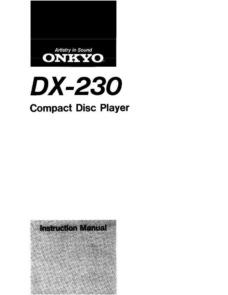 Onkyo DX-230 CD Player Owners Manual