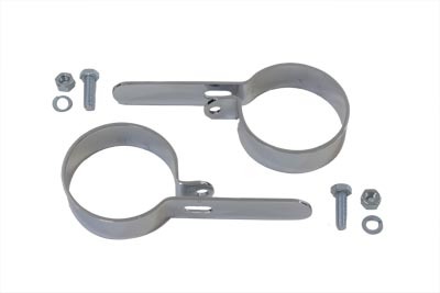 Chrome 2-3/4" Muffler Hanger Clamp Set Harley Fits Custom Application