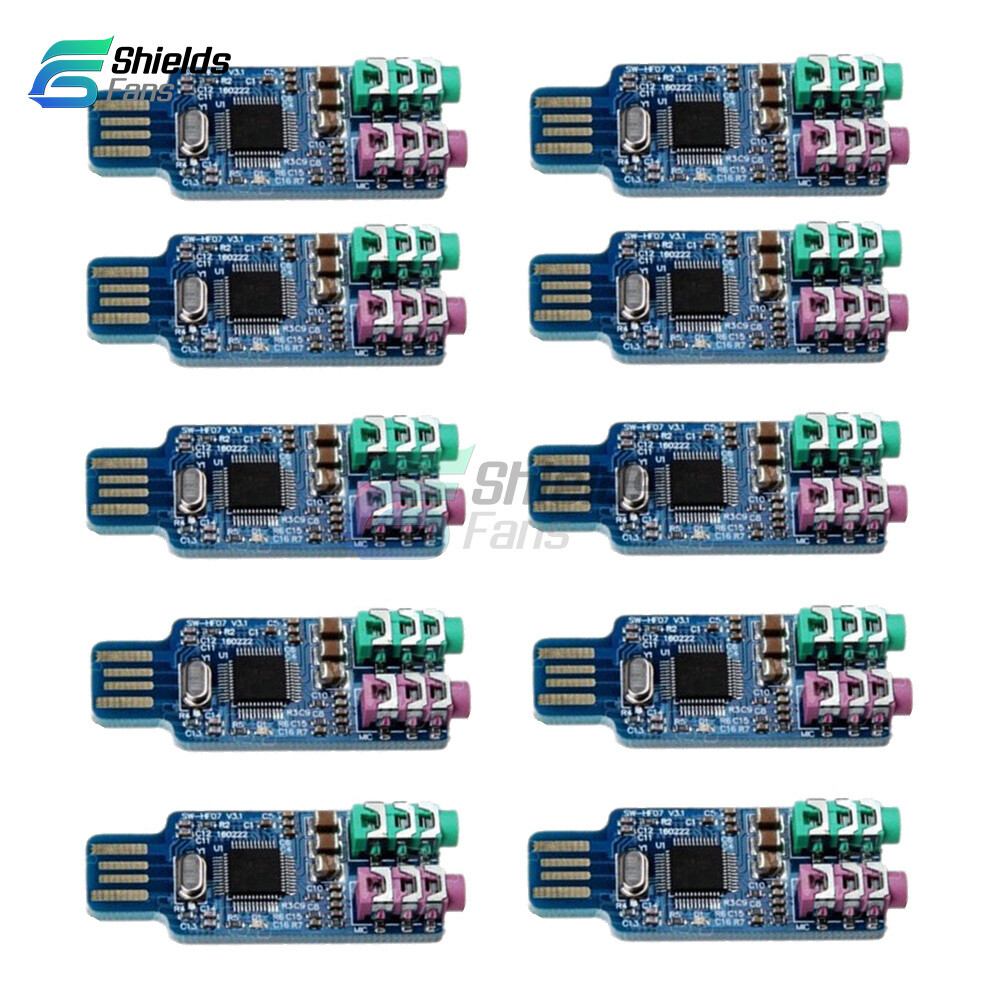 10PCS CM108 USB Driver Free USB Sound Card Module For Laptop Computer External