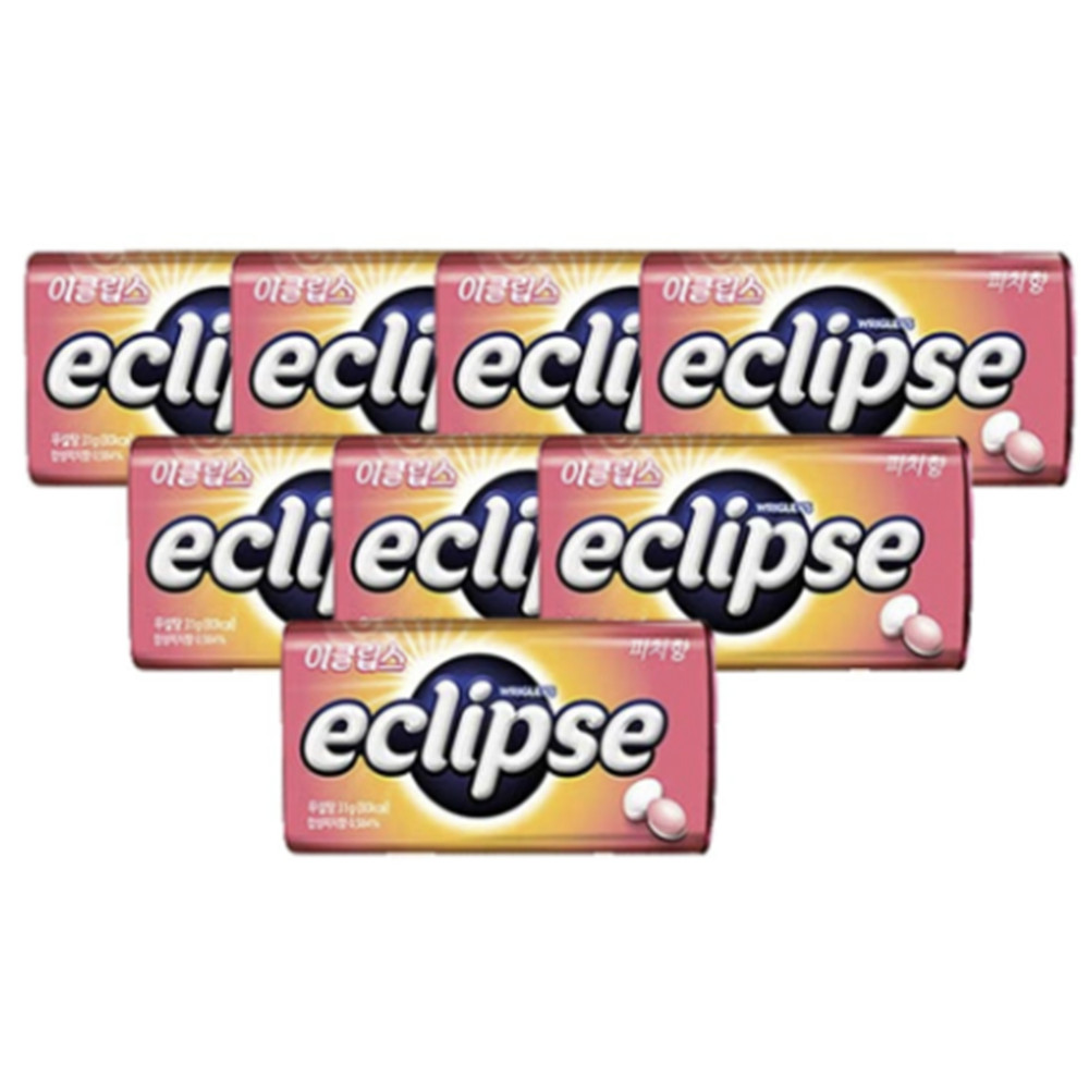 ECLIPSE Peach Flavored Candy 34g x 8 Tin Case Candy Korea MD