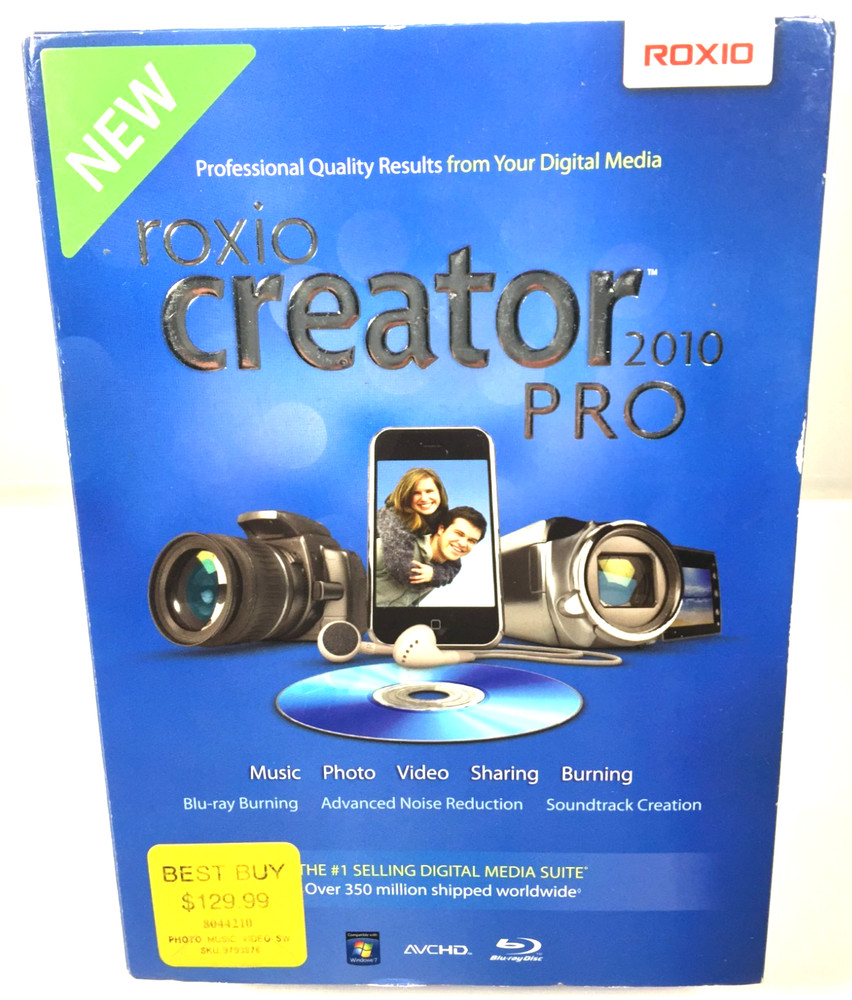 Roxio Creator Pro 2010 Software For Windows With Box & Instructions