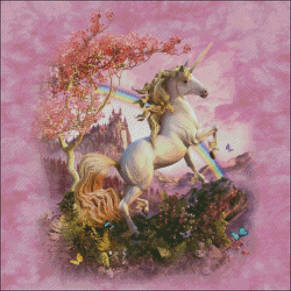 Awesome Unicorn - DIY Chart Counted Cross Stitch Patterns Needlework DMC Color