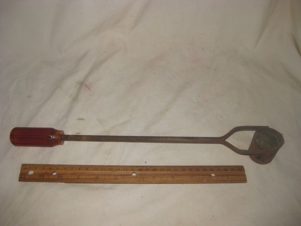 vintage lead dipper ladle melting pot tool blacksmith forging