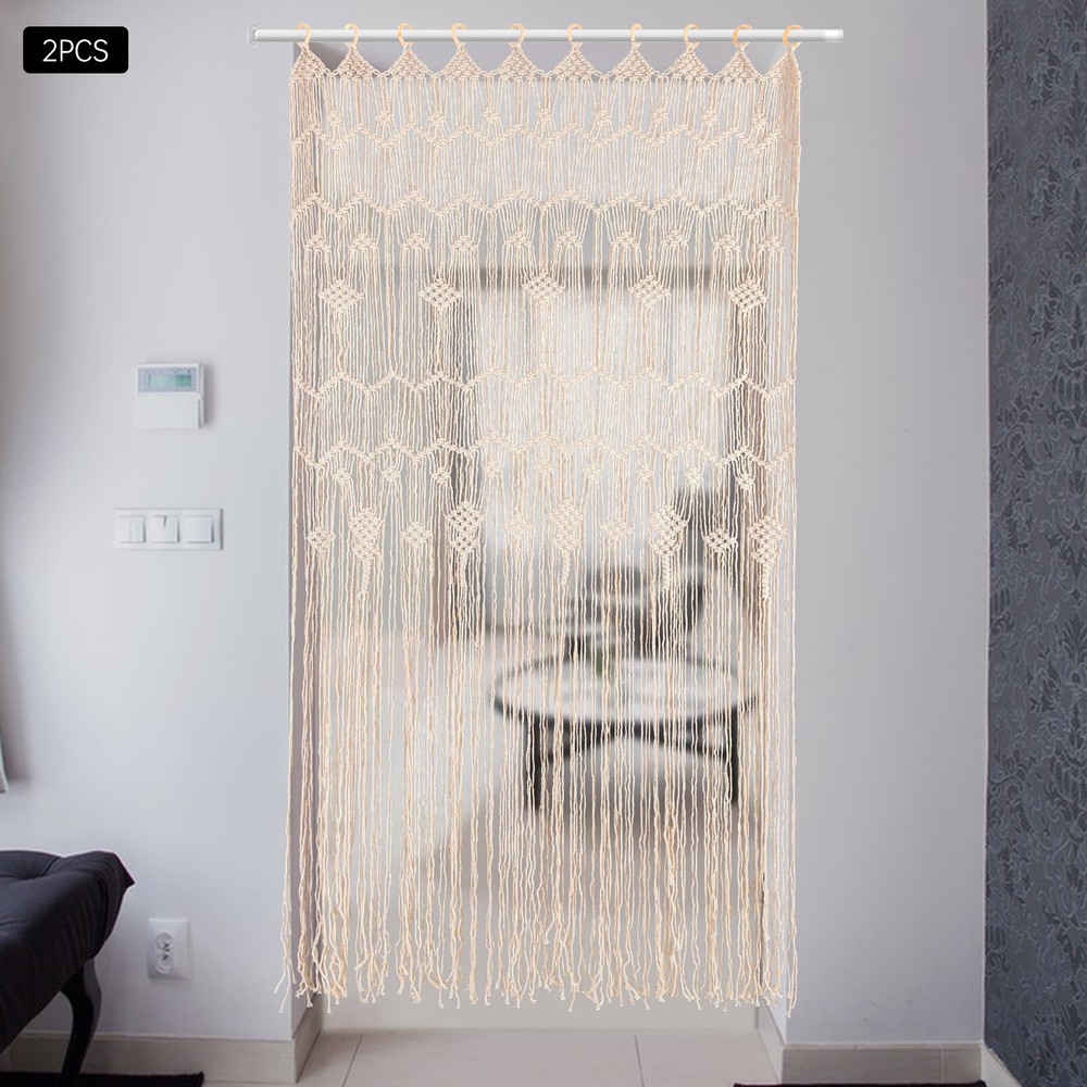 Large Macrame Curtain Handmade Wall Hanging Tapestry Boho Doorway Decor