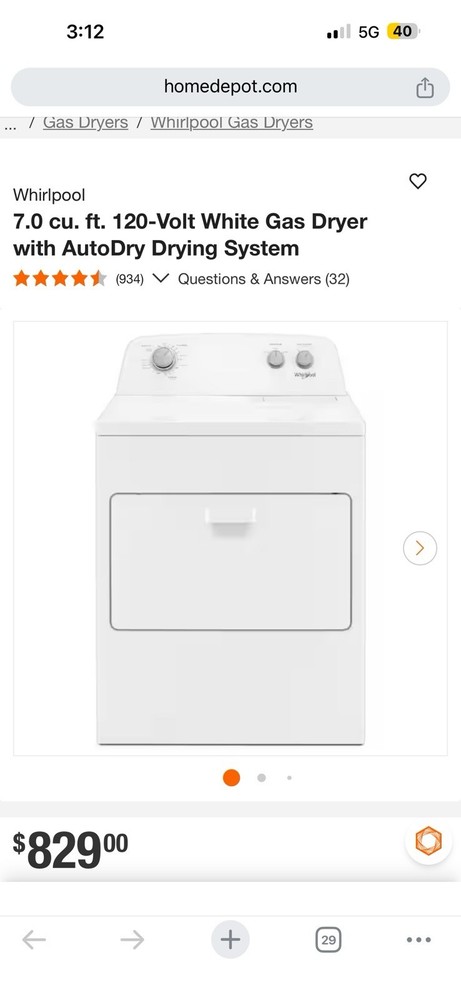 Whirlpool Washer And Gas Deyer