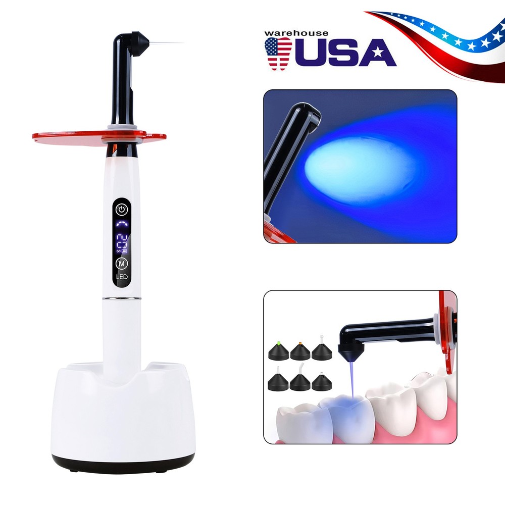 Dental Curing Light LED Resin Cure Lamp 2500mw/cm² 1 Second Curing Light white