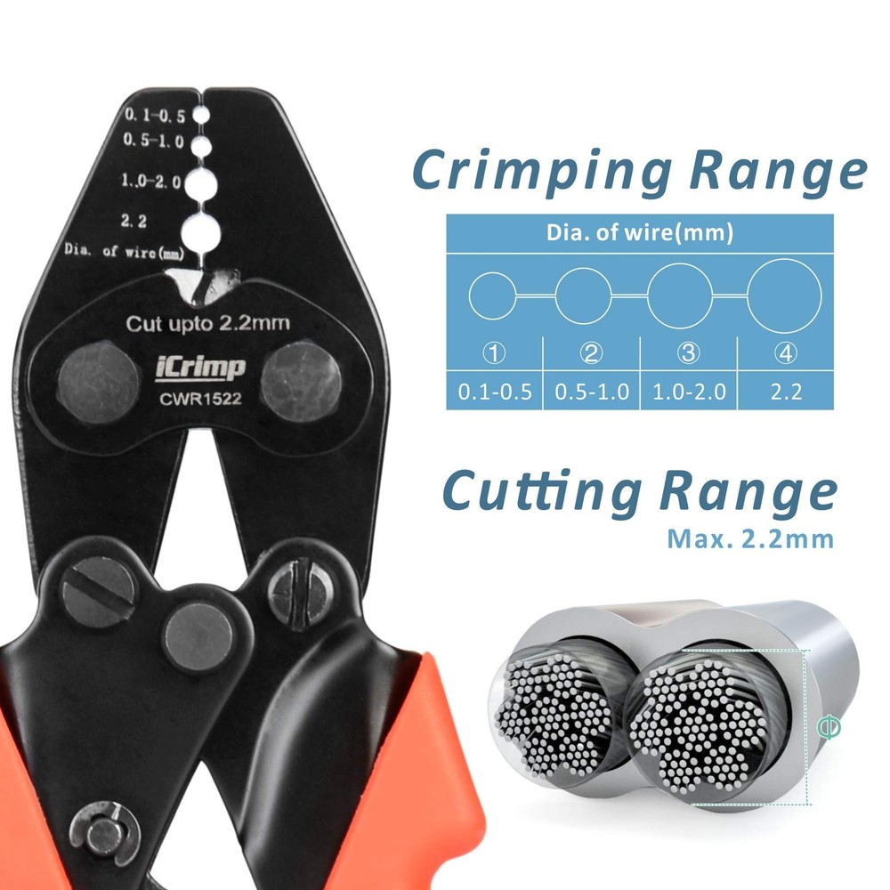 Wire Rope Crimping Tool with Cutting Function for Cable Railing CWR1522