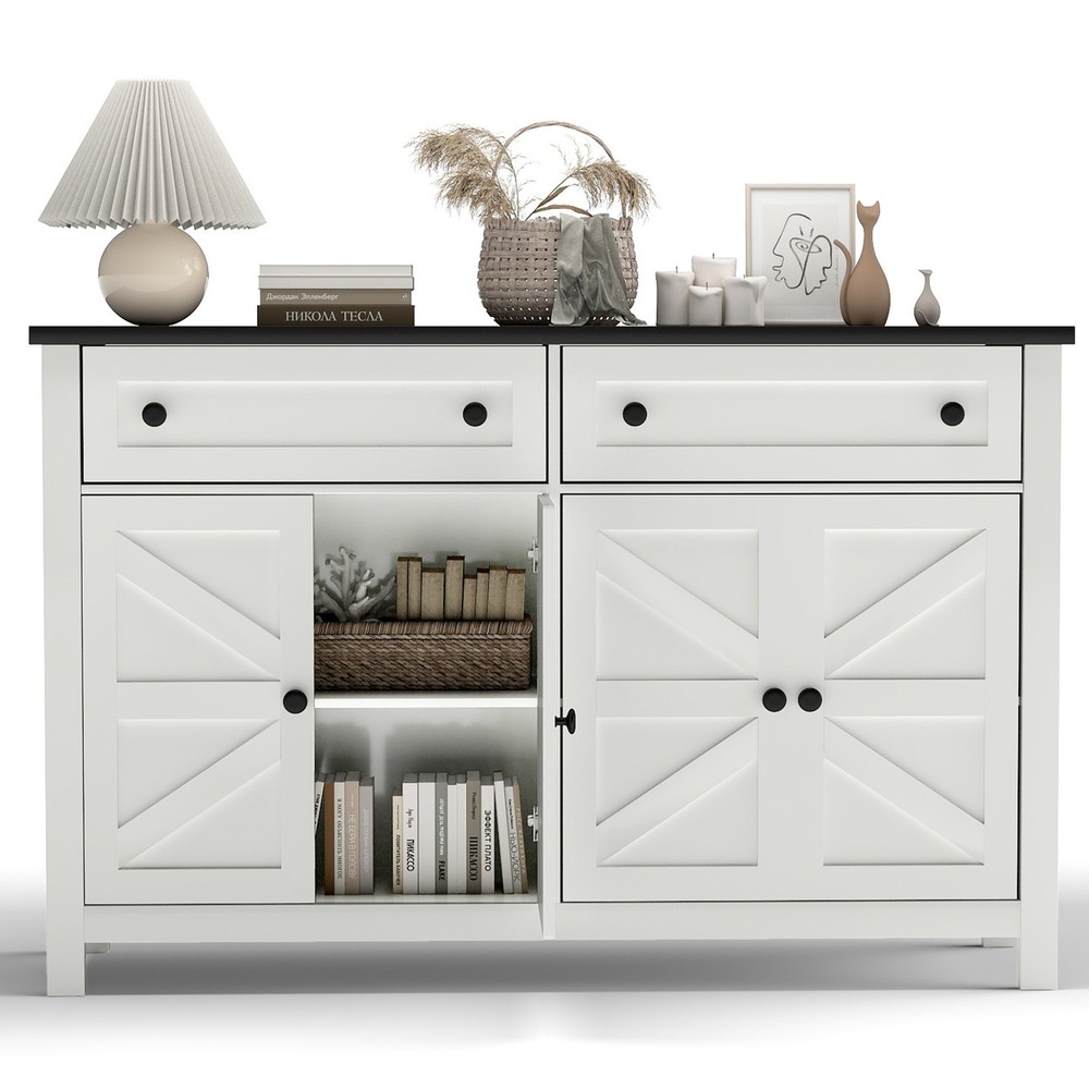 55.1in Sideboard Buffet Cabinet Kitchen Storage Sideboard For Dining Room JSVZ