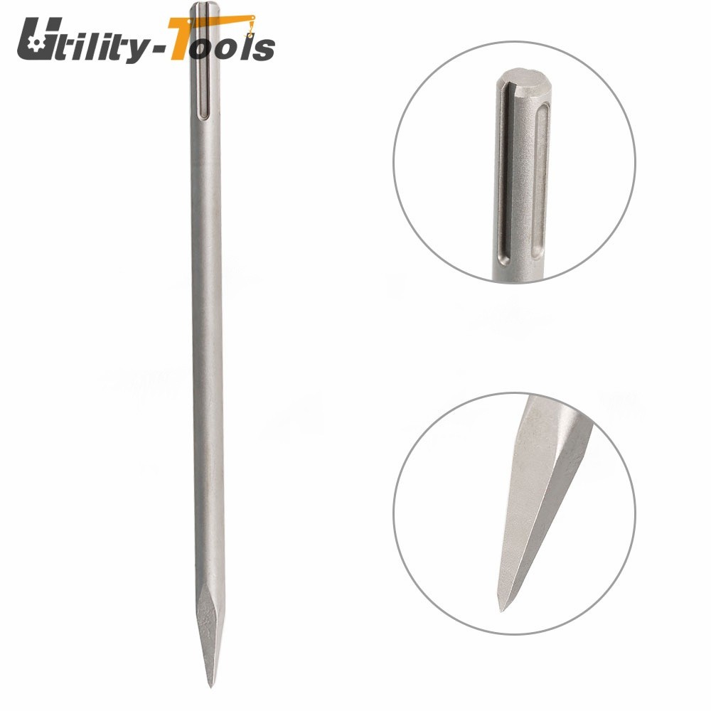3Pcs Precision 16" SDS Max Bits Set Long-Point Chisel Scaling Chisel Flat Chisel