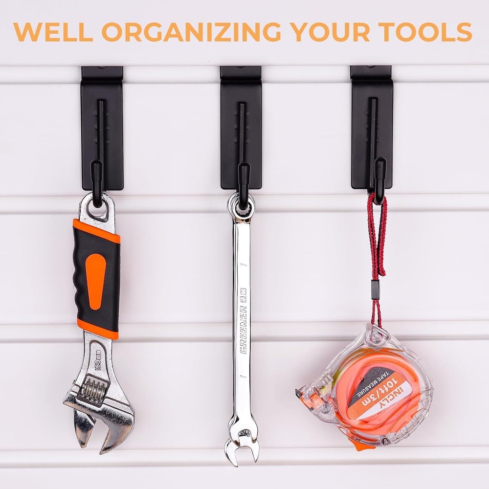 Versatile J-Shaped Slatwall Hooks - 25 Pack for Easy Installation & Maximum Load