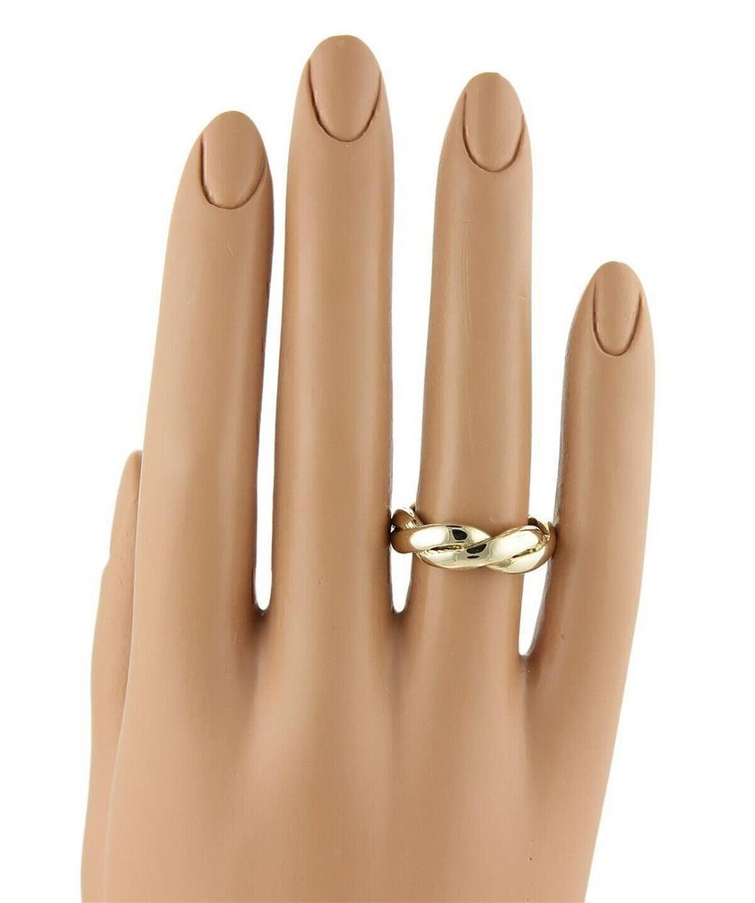 David Webb Braided 18K Two-Tone Gold Band Ring Size 6