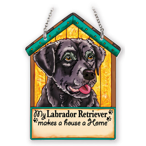 Black Labrador Retriever Doghouse Suncatcher