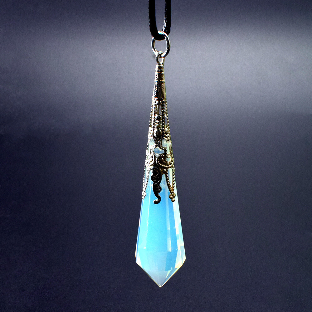1pcs Opalite Crystal Pendulum Dowsing Tool for Chakra Pendant Reiki Healing