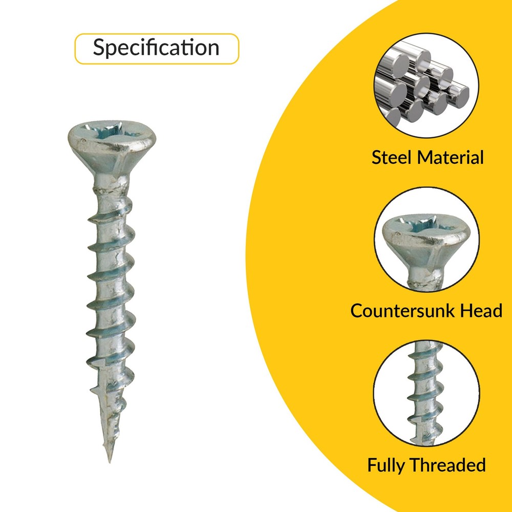 Zip R Screw,Flat Countersunk Head,Phillips Drive Pack of 1000
