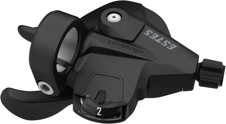 microSHIFT Estes Left Thumb Tap Shifter | Durable Optical Gear Indicator for