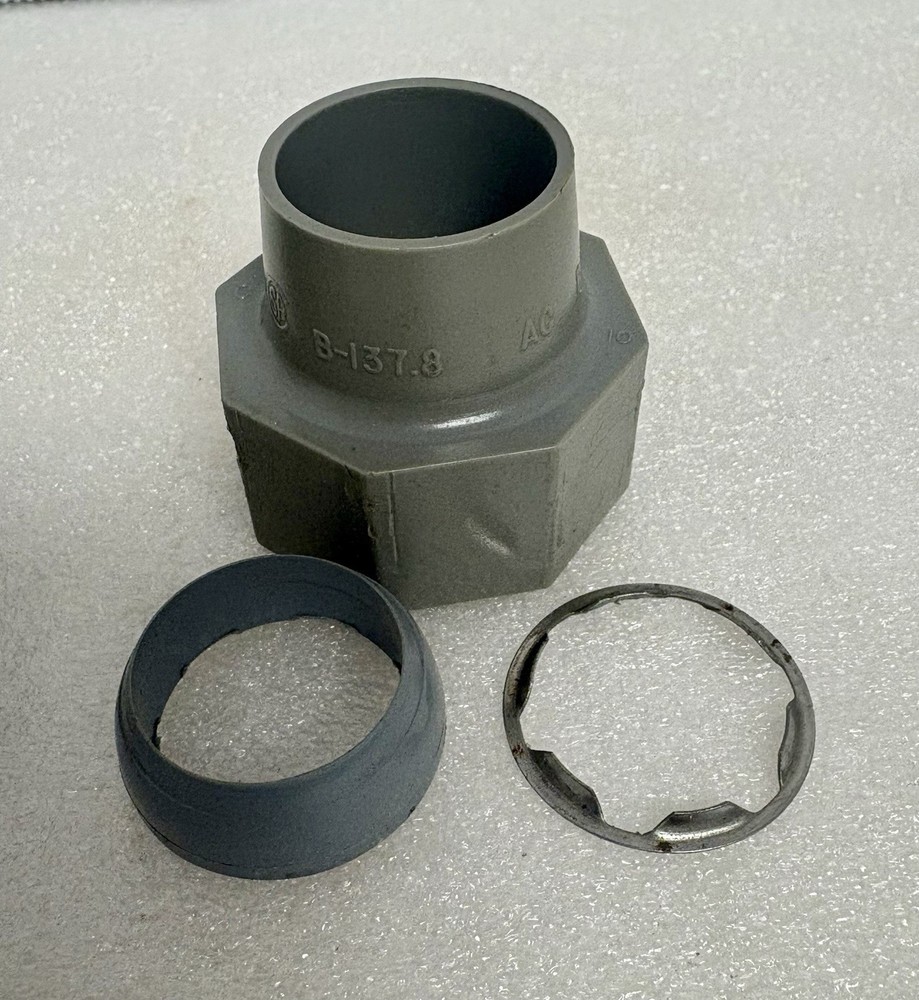 Kinetico Connector Compression Rings Cones Nuts. 1” Thread Size. 3/4” Nominal.