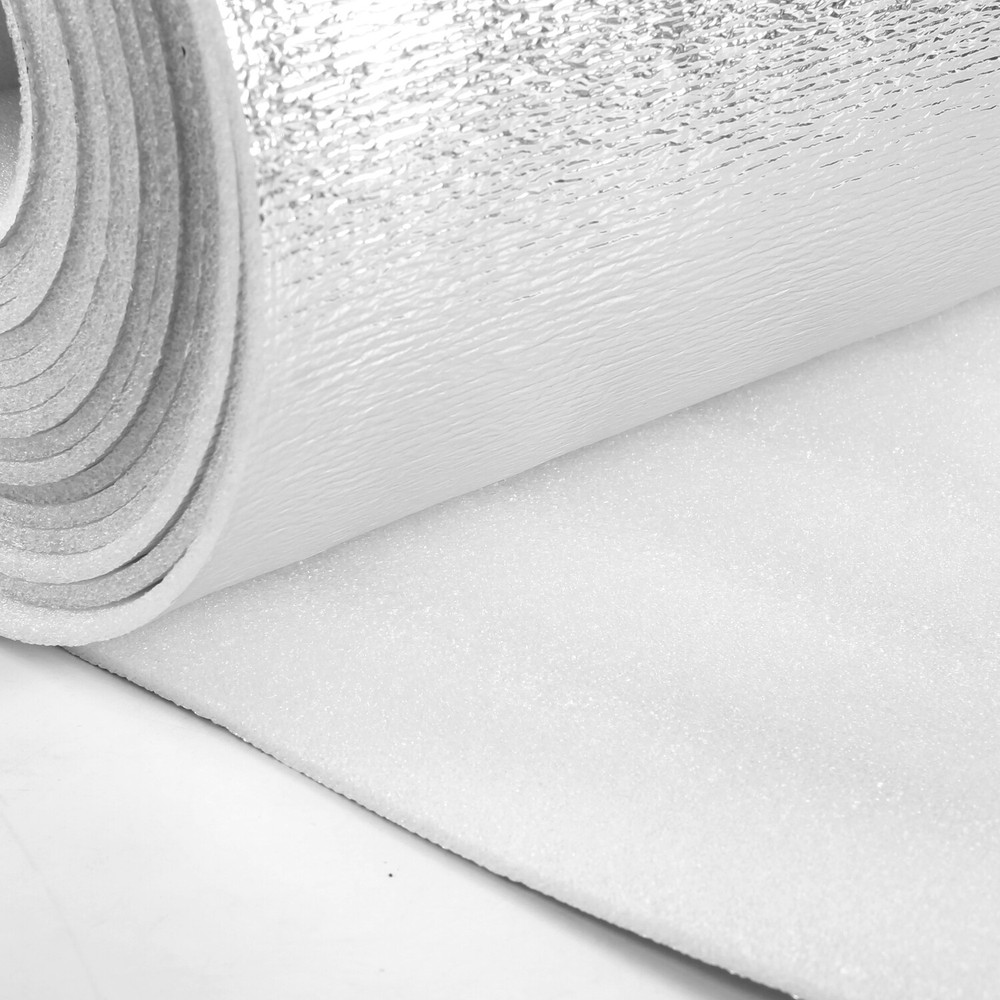 80"x40" 5MM Premium Reflective White EPE Foam Core Pipe Duct Wrap Insulation Mat