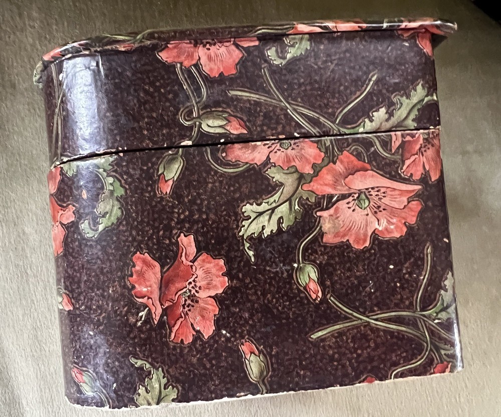FABULOUS VICTORIAN CELLULOID COLLARS & CUFFS BOX W/ NATIVE AMERICAN IMAGE