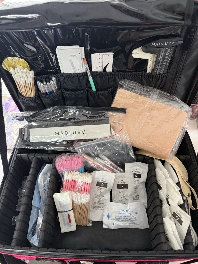 Permanent Makeup Kit Case With Some Supplies