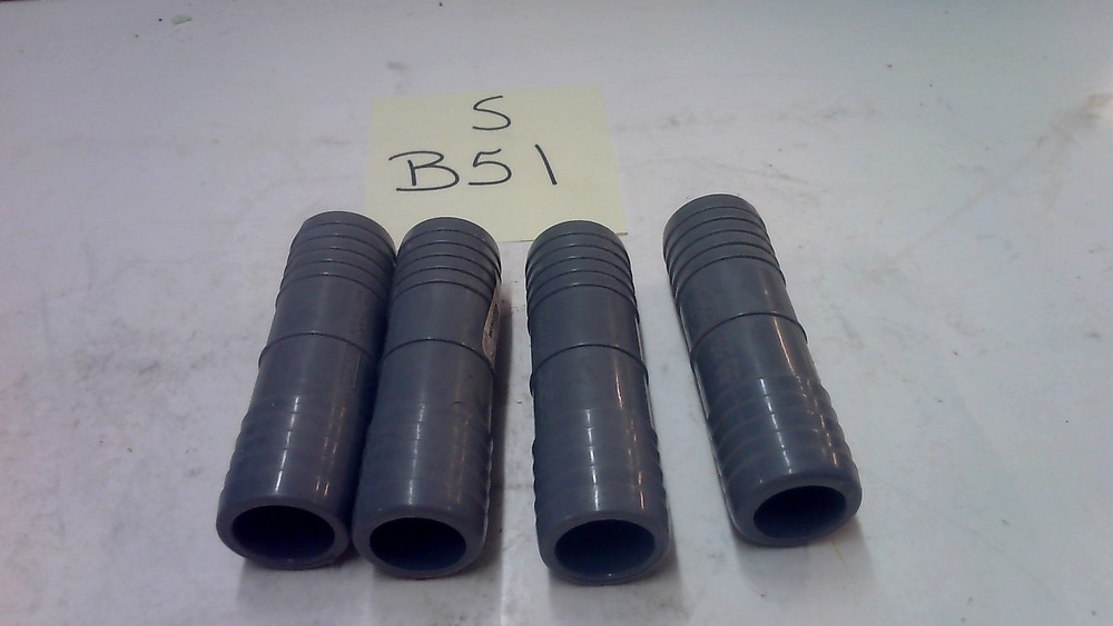 350110 GRAY POLY BARB HOSE COUPLING ( LOT OF 4)