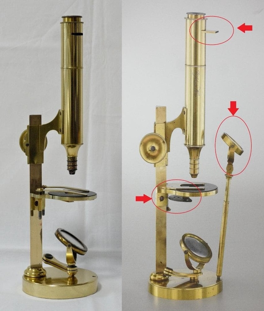 Antique Microscope No. 12: Simon Plössl's "Achromatic" Microscope Height 34 cm