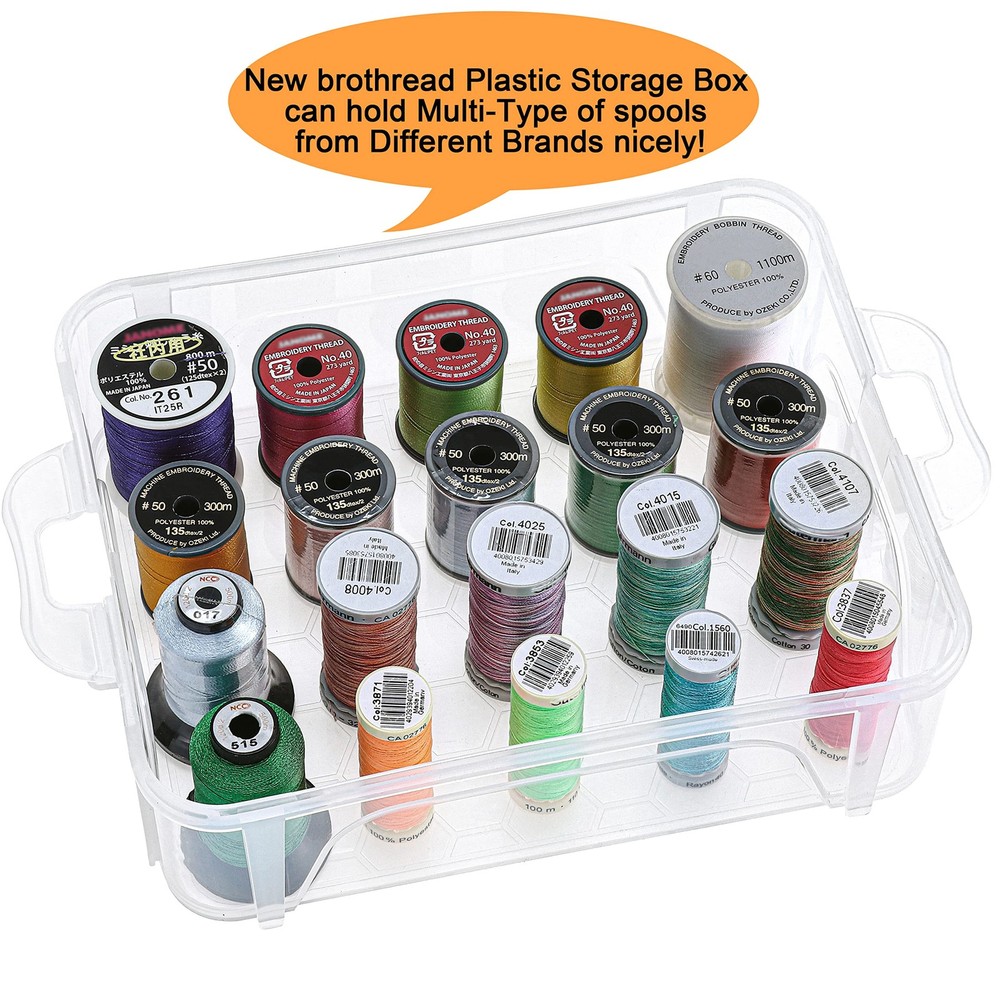 New brothread 2 Layers Stackable Clear Storage Box/Organizer for 2