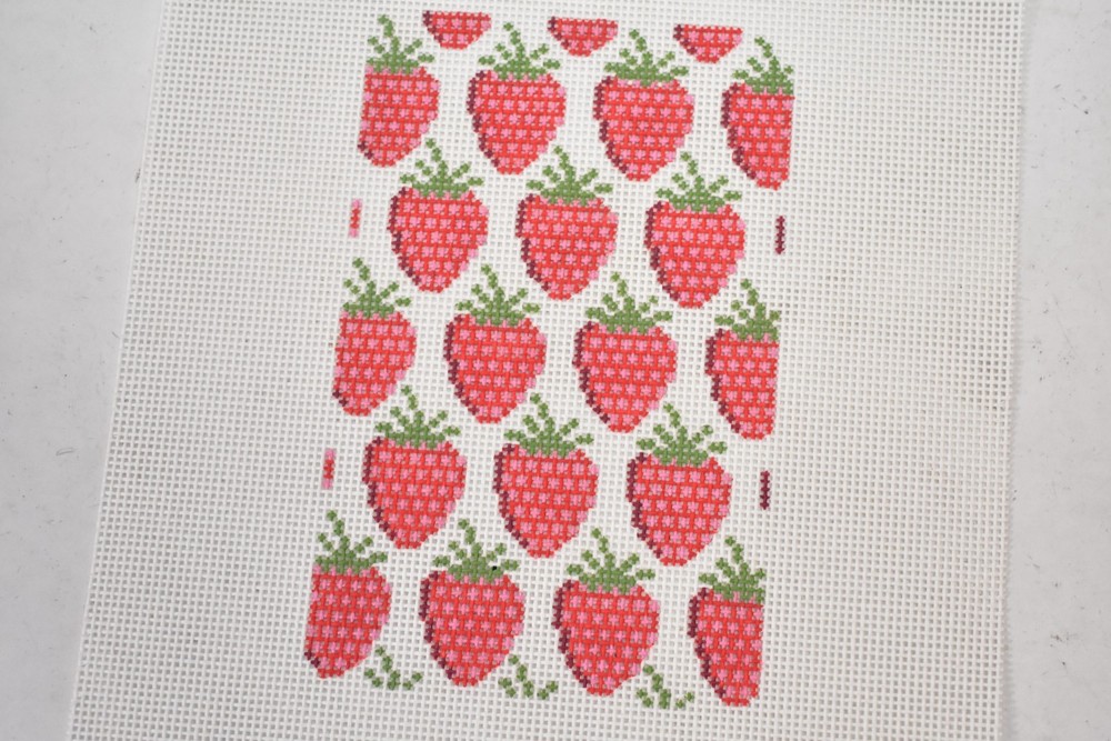 KCN Designers Canvas Mesh Print Stitching Sheet Strawberries Eyeglass Case