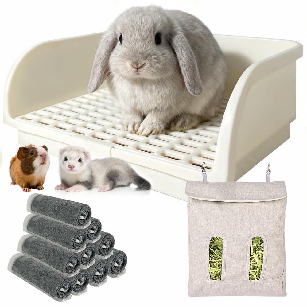 Rabbit Litter Box - Extra Large Bunny Litter Box, Easy to Clean and Disassemb...