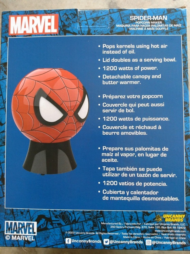 NEW Spider-Man Popcorn Maker SpiderMan Multi Verse Marvel Eat the Universe