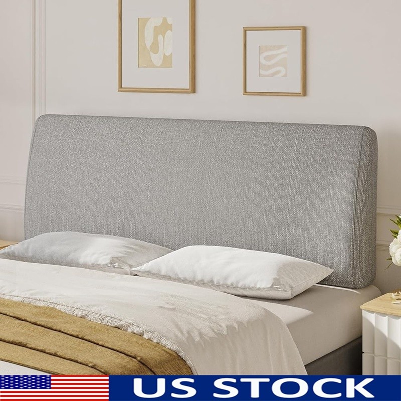 Height Adjustable Upholstered Headboard Thick Foam Easy Install Removable Cover