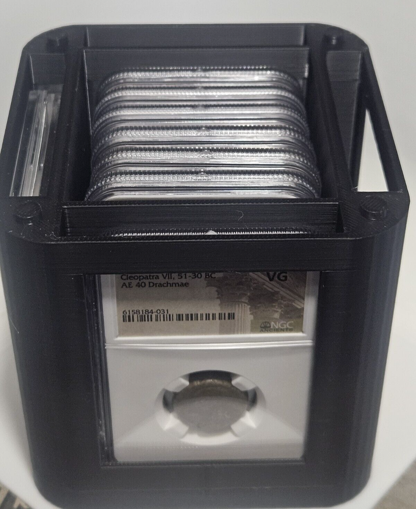 Coin slab stackable display storage for NGC PCGS ANACS CAC 3D printed WITH lid