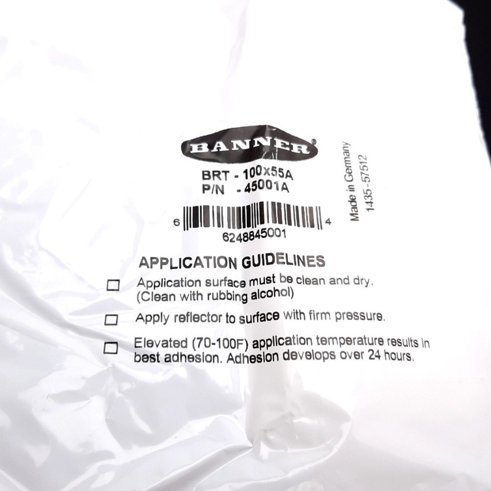 Banner BRT-100X55A Retroreflective Sensor Target, Rectangular, 100mm x 55mm