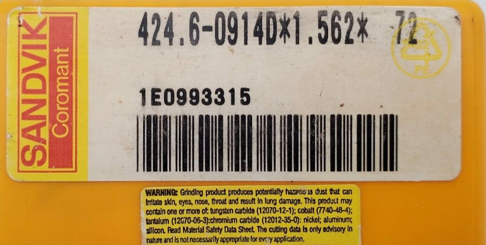 Sandvik 424.6-0914D*1.562* 72