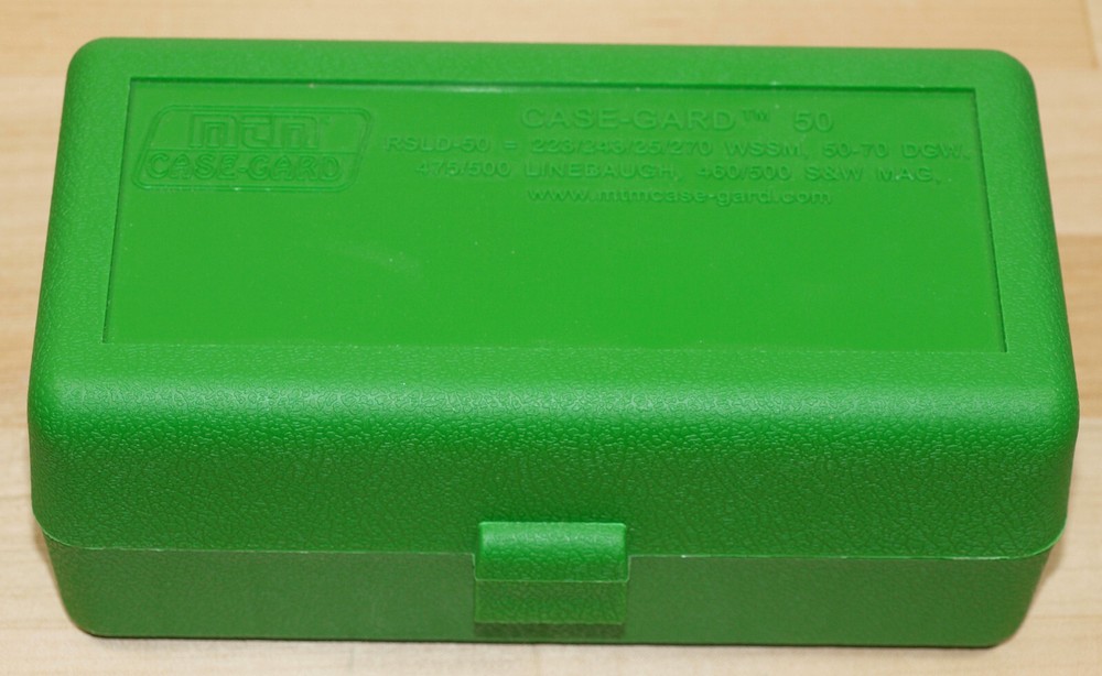 Case-Gard R.M.-50 Ammo Storage Box-NEW-rifle-medium-Green