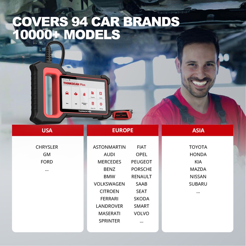 THINKCAR PLUS S7 Code Reader Car Diagnostic Tool ABS SAS SRS OBD2 Scanner