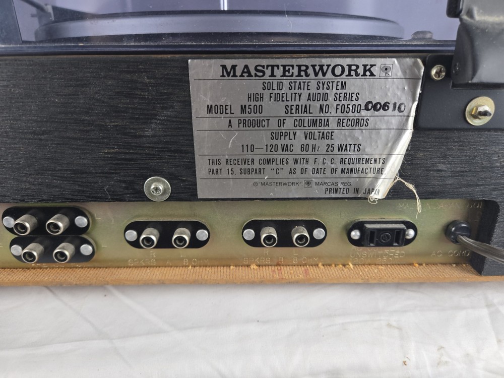 Rare Vintage Masterwork M500 Solid State System High Fidelity Audio Series TT